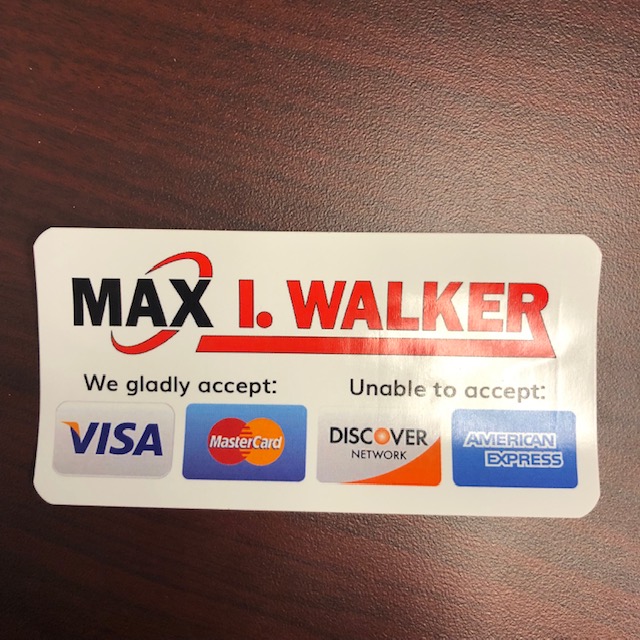 Accepted Credit Cards White Sticker