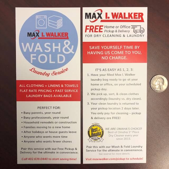 2-Sided W&F/PU&Delivery 3" x 8" counter cards