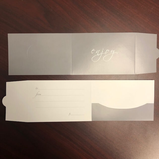 Gray "Enjoy" Gift Card Sleeves