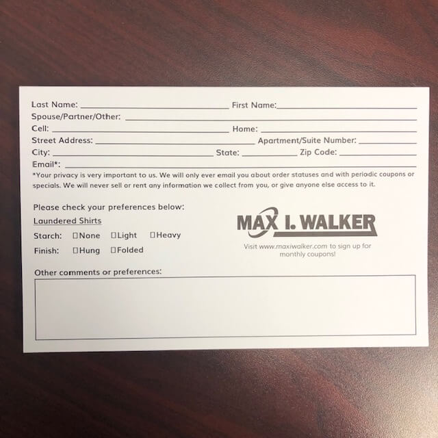 New Customer Information Form Notepads