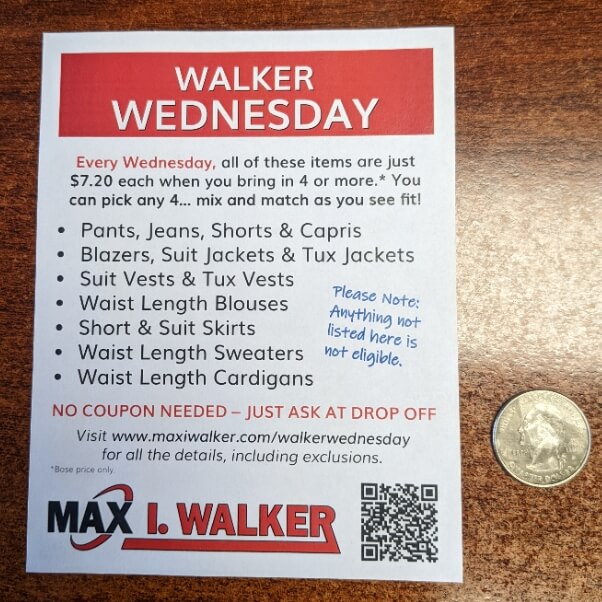 Small Walker Wednesday Flyers for Counter