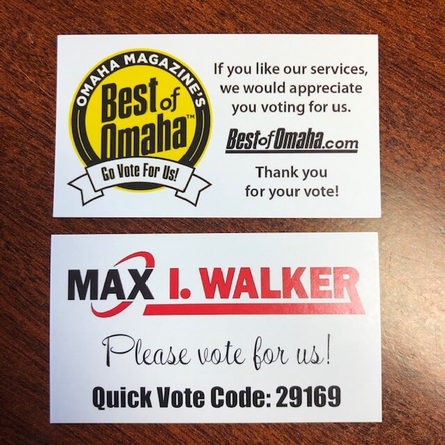 Best of Omaha "Go Vote For Us" Cards