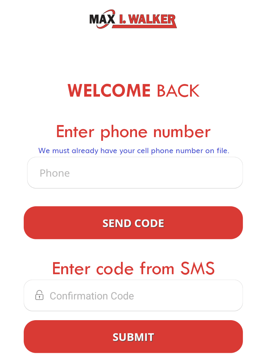mobile app send sms code to cell phone